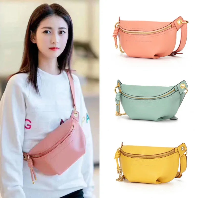 Genuine leather waist s women designer fanny fashion belt female lady wait pack bum cowskin single shouder bag