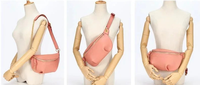 Genuine leather waist s women designer fanny fashion belt female lady wait pack bum cowskin single shouder bag