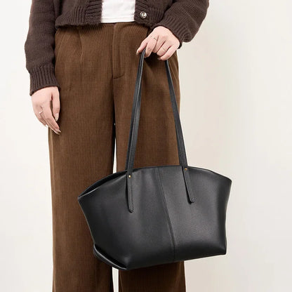 Genuine leather women's bag 2024 new fashionable casual shoulder bag, cowhide women's handbag, large capacity tote bag