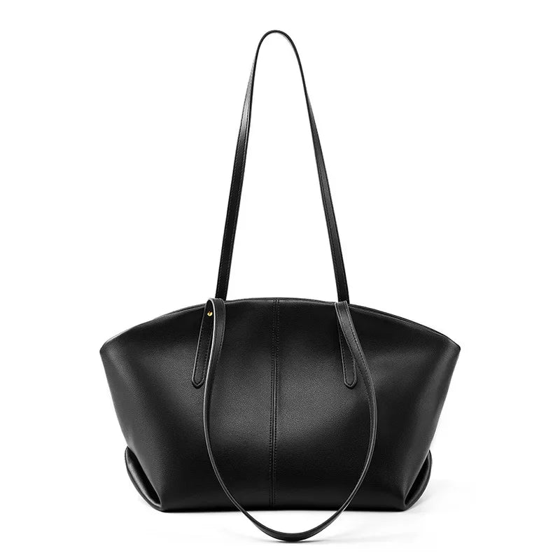 Genuine leather women's bag 2024 new fashionable casual shoulder bag, cowhide women's handbag, large capacity tote bag