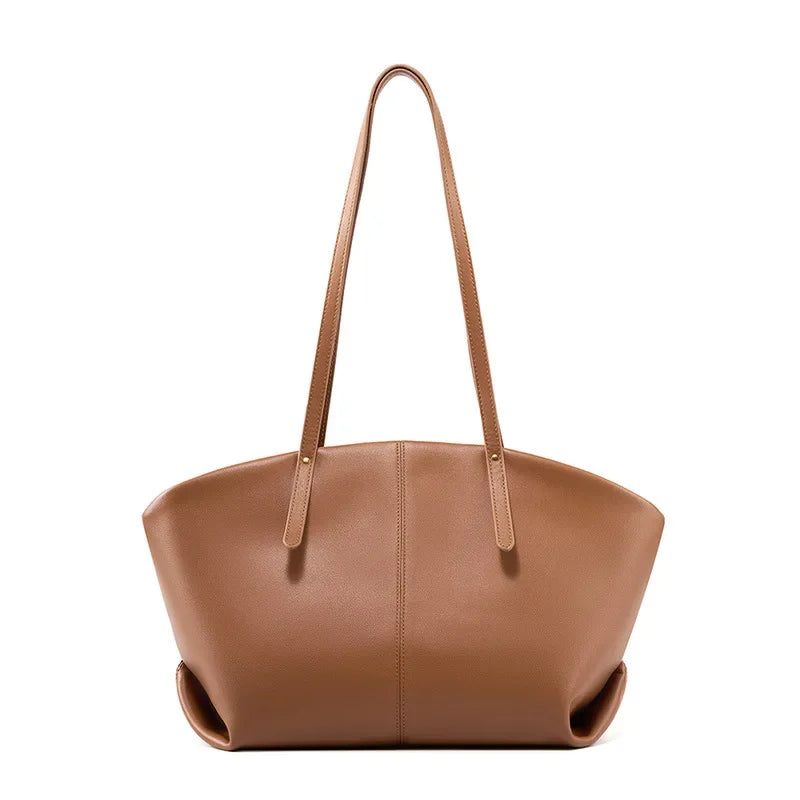 Genuine leather women's bag 2024 new fashionable casual shoulder bag, cowhide women's handbag, large capacity tote bag