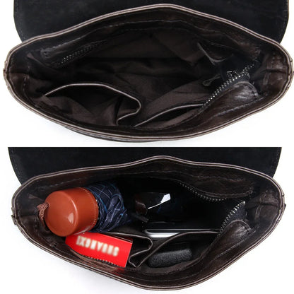 Genuine s Male Cowhide Flap Casual Shoulder Crossbody bag Handbags Messenger Small Men Leather Bag 8613