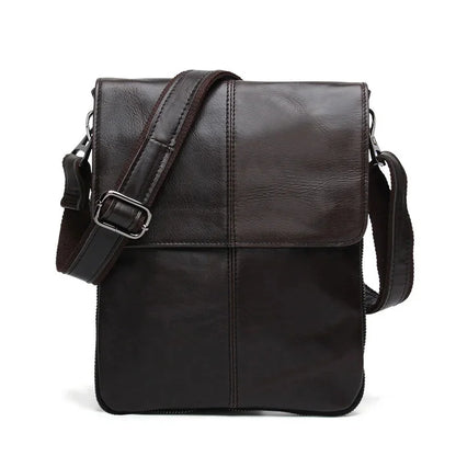 Genuine s Male Cowhide Flap Casual Shoulder Crossbody bag Handbags Messenger Small Men Leather Bag 8613