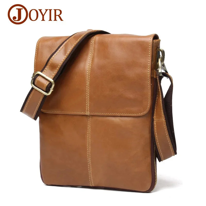 Genuine s Male Cowhide Flap Casual Shoulder Crossbody bag Handbags Messenger Small Men Leather Bag 8613