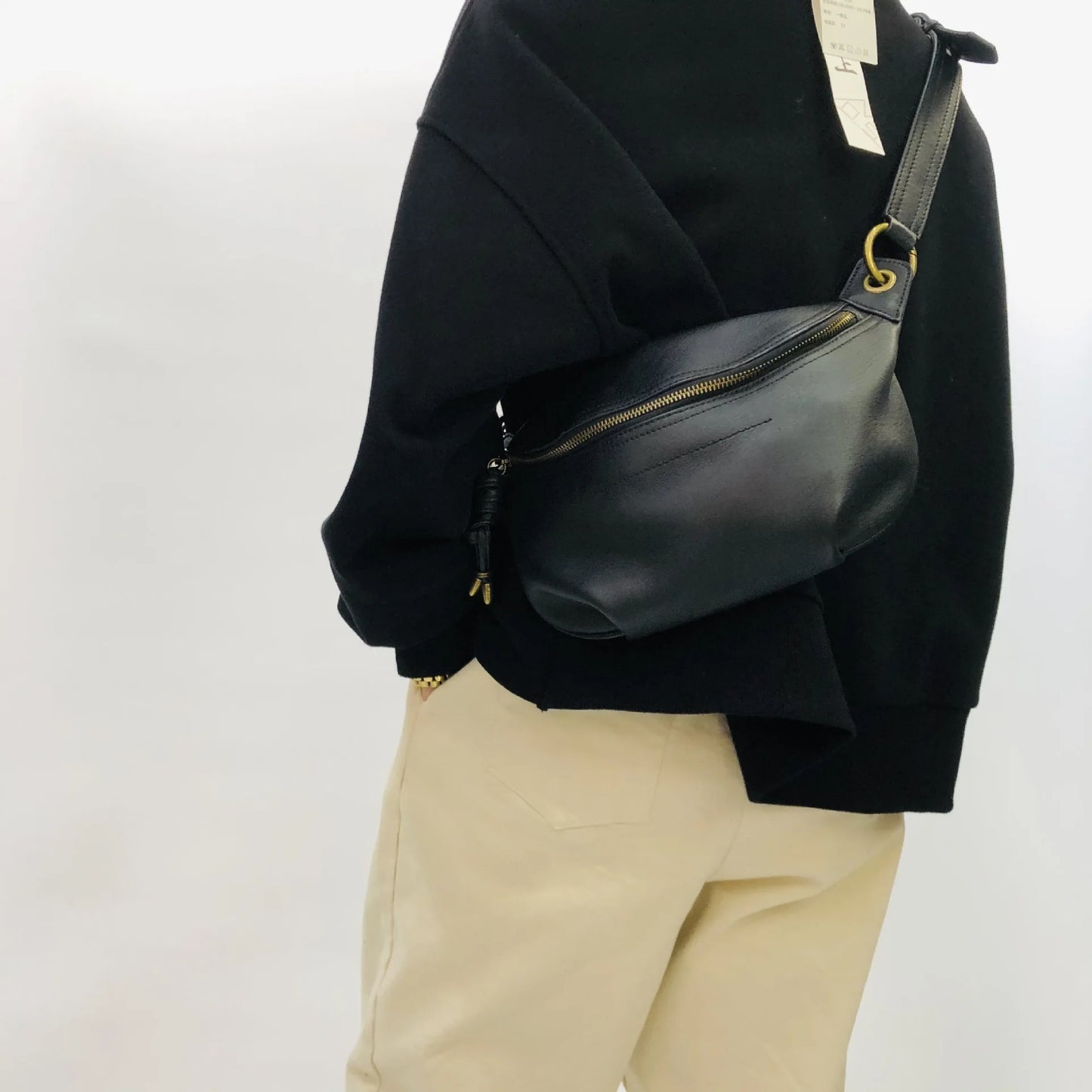 Genuinen Leather Handmade Top Layer Cowhide Chest Pack Large Capacity Zippers Casual Crossbody Shoulder Bag Women Luxury Purses