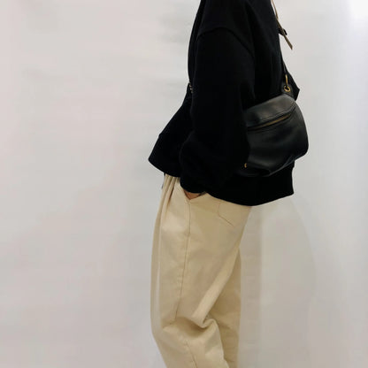 Genuinen Leather Handmade Top Layer Cowhide Chest Pack Large Capacity Zippers Casual Crossbody Shoulder Bag Women Luxury Purses