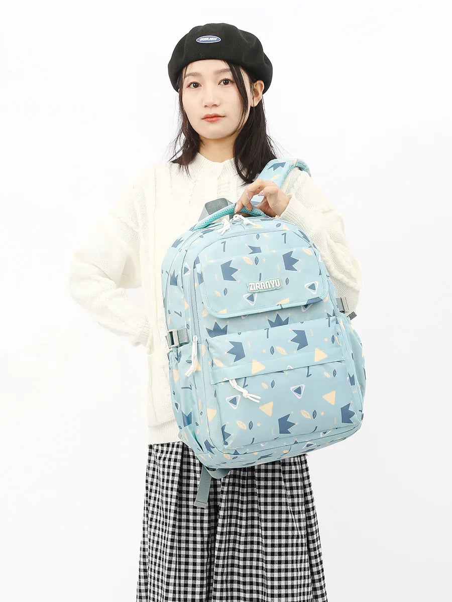 Geometric Printing School Bags Children Backpacks For Teenagers Girls Waterproof Trave Bag Child Orthopedics 3Pcs/set Schoolbags