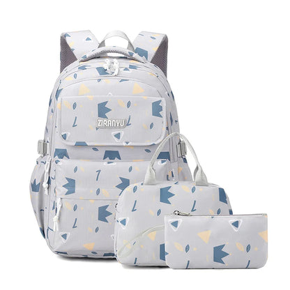 Geometric Printing School Bags Children Backpacks For Teenagers Girls Waterproof Trave Bag Child Orthopedics 3Pcs/set Schoolbags