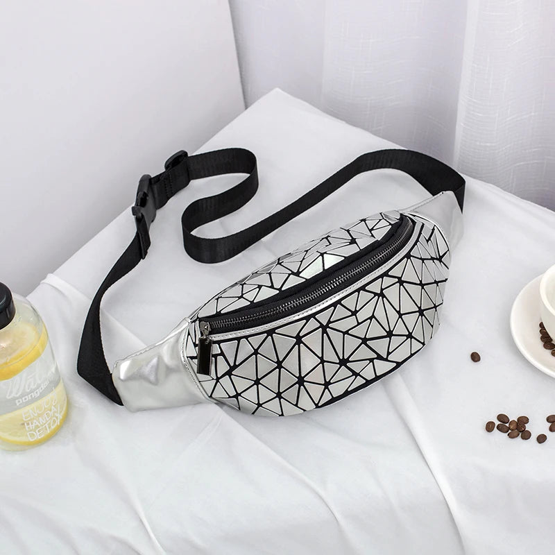 Geometric bag for women waist Bags girls fanny packs Hip Belt Bags Money Travelling Mountaineering Mobile Phone Bag Waist Packs