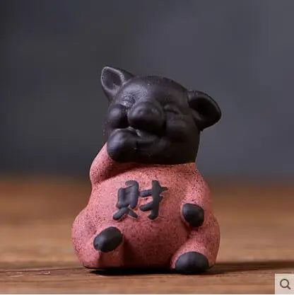 Geyao Tea Pet Decorations, Zisha, Five-blessing Pig, Tea Table, Tea Art, Small Monk Figure, Ornaments