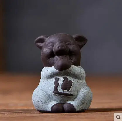 Geyao Tea Pet Decorations, Zisha, Five-blessing Pig, Tea Table, Tea Art, Small Monk Figure, Ornaments