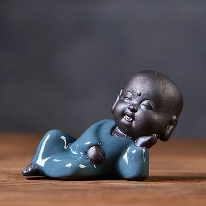 Geyao Tea Pet Decorations, Zisha, Five-blessing Pig, Tea Table, Tea Art, Small Monk Figure, Ornaments