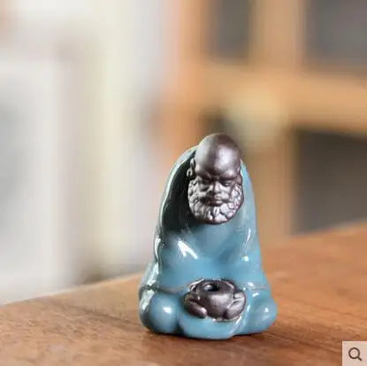 Geyao Tea Pet Decorations, Zisha, Five-blessing Pig, Tea Table, Tea Art, Small Monk Figure, Ornaments