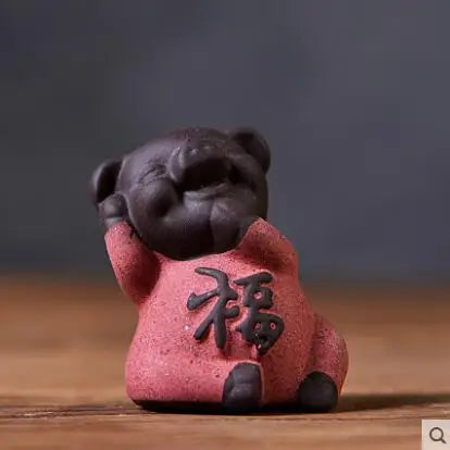 Geyao Tea Pet Decorations, Zisha, Five-blessing Pig, Tea Table, Tea Art, Small Monk Figure, Ornaments
