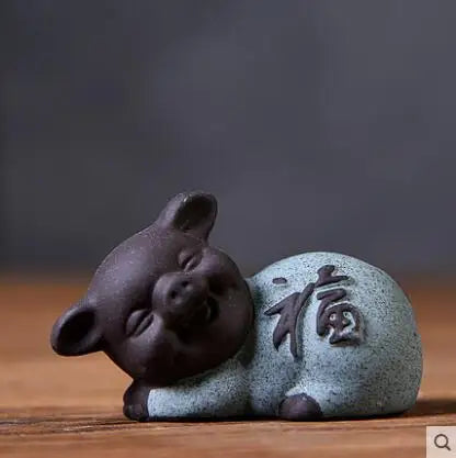 Geyao Tea Pet Decorations, Zisha, Five-blessing Pig, Tea Table, Tea Art, Small Monk Figure, Ornaments