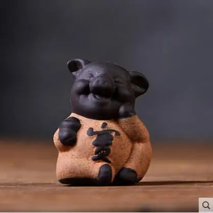 Geyao Tea Pet Decorations, Zisha, Five-blessing Pig, Tea Table, Tea Art, Small Monk Figure, Ornaments