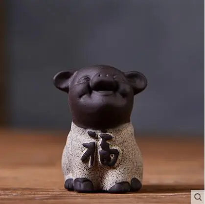 Geyao Tea Pet Decorations, Zisha, Five-blessing Pig, Tea Table, Tea Art, Small Monk Figure, Ornaments