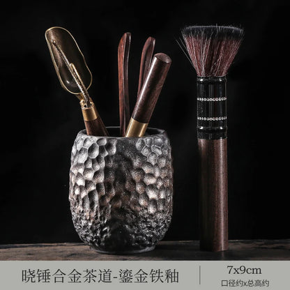 Gilded Iron Glaze Tea Ceremony Set, Six Gentlemen Set Accessories, Tea Drinking Supplies, Clip Brush, Tea Making Tool