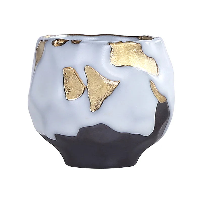 Gilded Kung Fu Tea Set Mug Japanese Stoneware Espresso Cup Ceramic Master Mug Coffee Drinkware Kitchen Dining Bar Home Garden