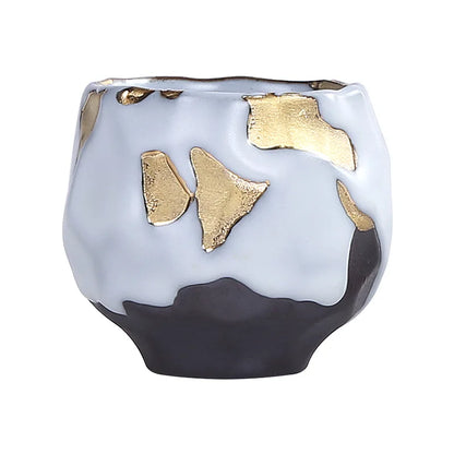 Gilded Kung Fu Tea Set Mug Japanese Stoneware Espresso Cup Ceramic Master Mug Coffee Drinkware Kitchen Dining Bar Home Garden