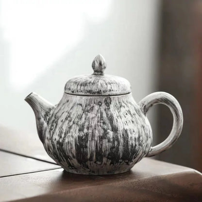 Gilt Silver Teapot Tea Pot Japanese Style Brushed Silver Ceramics Filter Kettle Household Kung Fu Tea Set Teaware Kitchen Dining