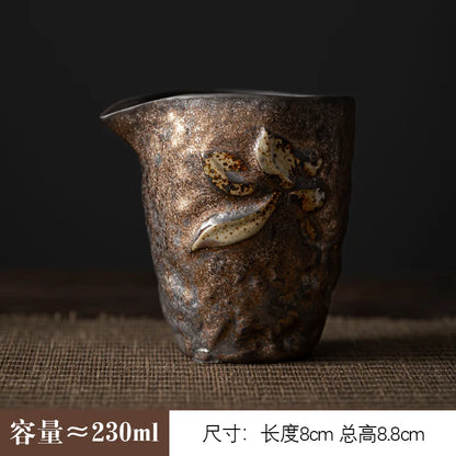 Gilt Stoneware Fairy Cup Antique Tea Distributor Large-capacity Household Retro Ceramic Tea Sea Tea Ceremony Accessories
