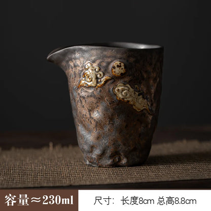 Gilt Stoneware Fairy Cup Antique Tea Distributor Large-capacity Household Retro Ceramic Tea Sea Tea Ceremony Accessories