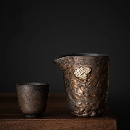 Gilt Stoneware Fairy Cup Antique Tea Distributor Large-capacity Household Retro Ceramic Tea Sea Tea Ceremony Accessories