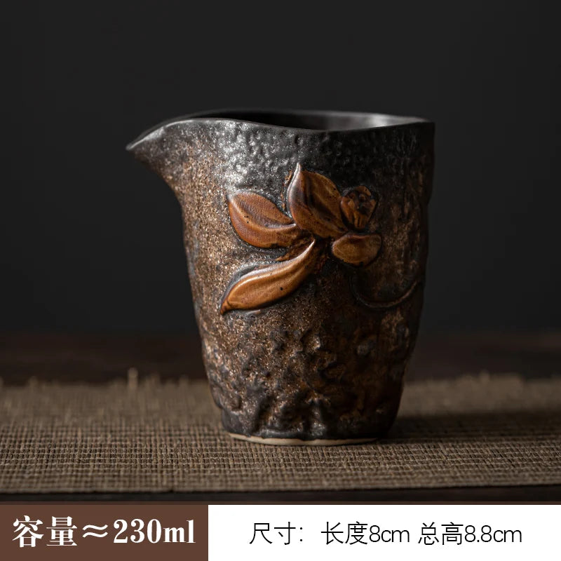 Gilt Stoneware Fairy Cup Antique Tea Distributor Large-capacity Household Retro Ceramic Tea Sea Tea Ceremony Accessories