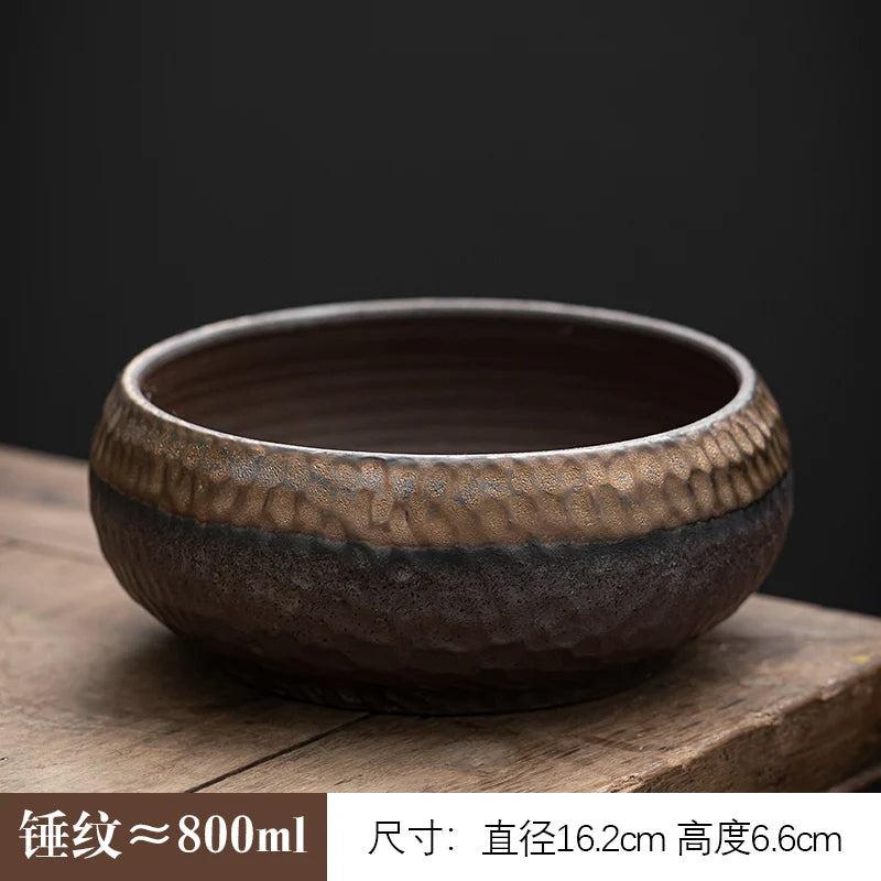 Gilt stoneware tea washing retro ceramic waste water tank iron glaze water Meng Kungfu tea set accessories bowl type Jianshui