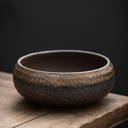 Gilt stoneware tea washing retro ceramic waste water tank iron glaze water Meng Kungfu tea set accessories bowl type Jianshui
