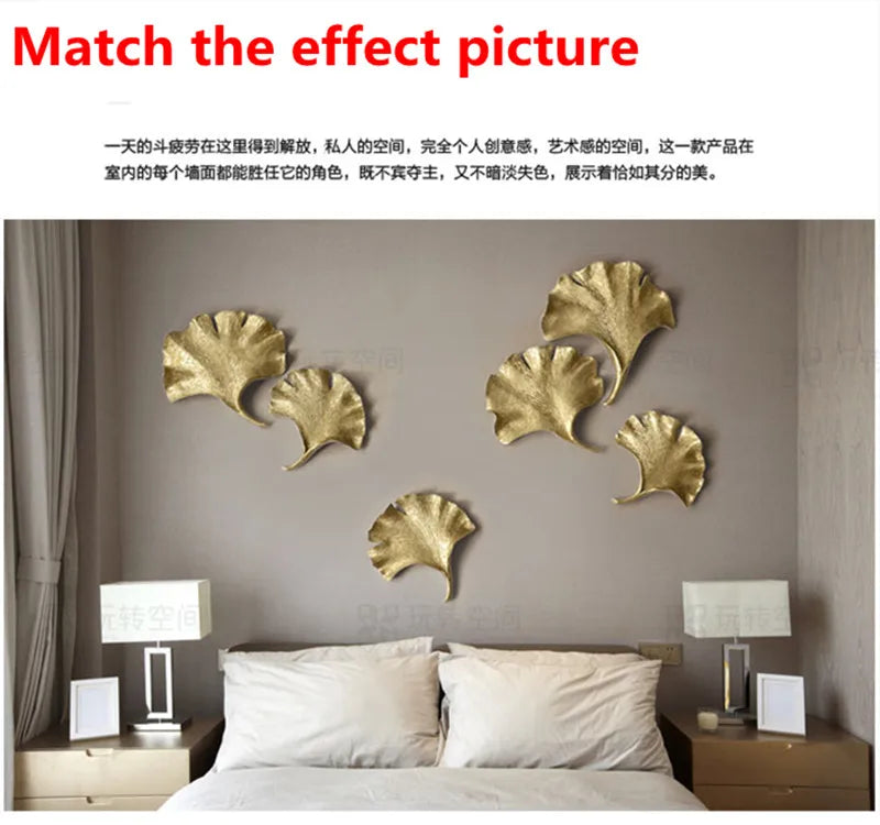 Ginkgo leaf wall decoration modern European household adornment is hanged on the wall to bring good luck