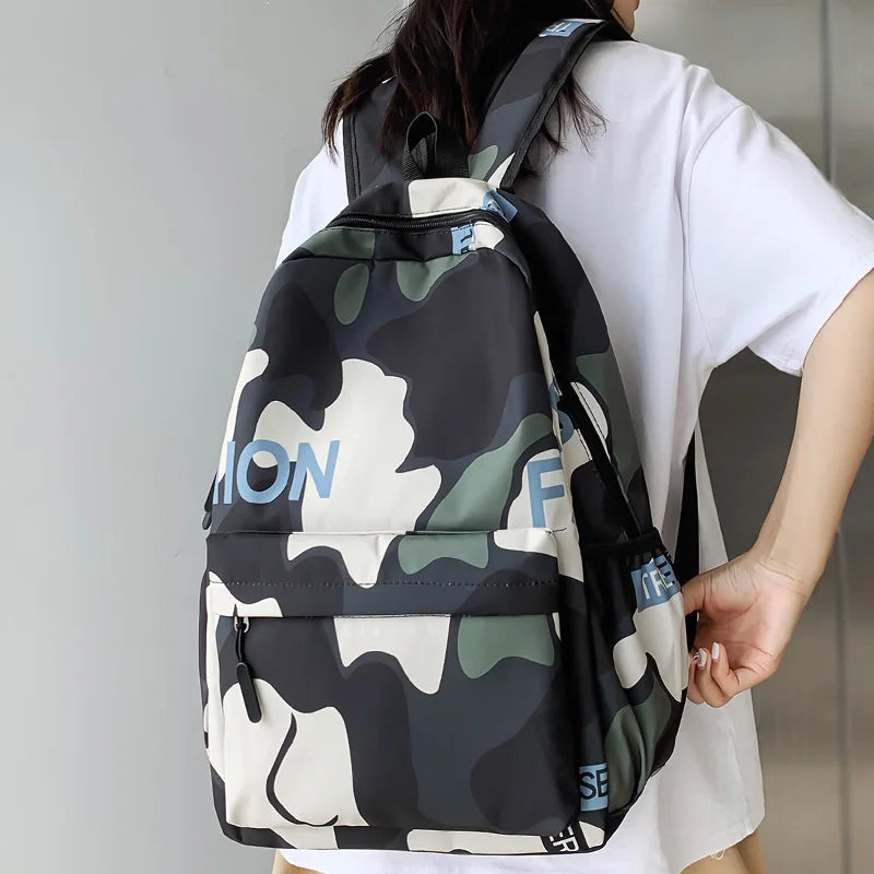 Girl Boy Camouflage College Backpack Fashion Cool Lady Travel Leisure Bag Men Women Laptop School Backpack Female Male Book Bags