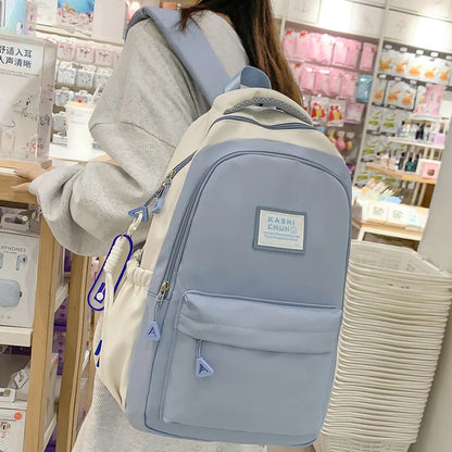 Girl Boy Green Leisure School Bag Men Women High Capacity College Backpack Lady New Laptop Student Fashion Female Travel BookBag