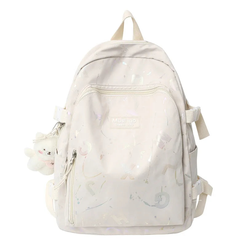 Girl Color Travel School Bag Women Nylon Student Backpack Trendy Ladies Leisure Book Bags Female Laptop College Backpack Fashion