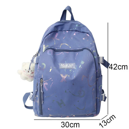 Girl Color Travel School Bag Women Nylon Student Backpack Trendy Ladies Leisure Book Bags Female Laptop College Backpack Fashion