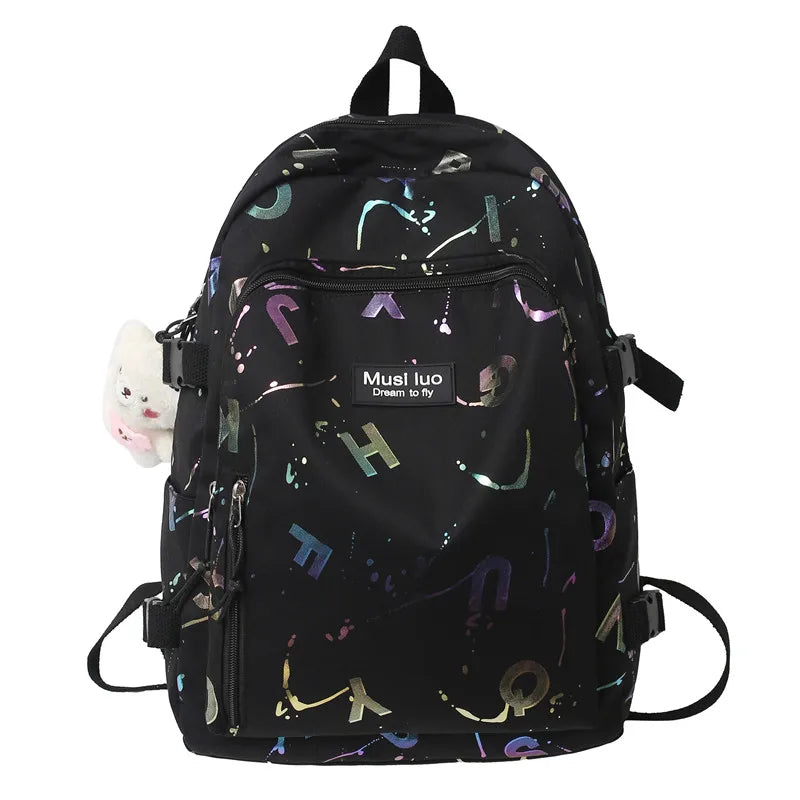Girl Color Travel School Bag Women Nylon Student Backpack Trendy Ladies Leisure Book Bags Female Laptop College Backpack Fashion