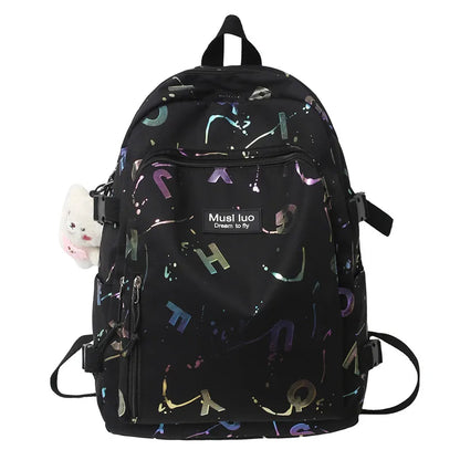 Girl Color Travel School Bag Women Nylon Student Backpack Trendy Ladies Leisure Book Bags Female Laptop College Backpack Fashion