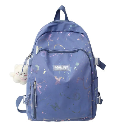 Girl Color Travel School Bag Women Nylon Student Backpack Trendy Ladies Leisure Book Bags Female Laptop College Backpack Fashion