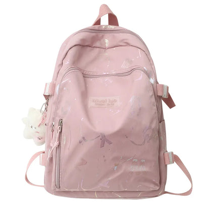 Girl Color Travel School Bag Women Nylon Student Backpack Trendy Ladies Leisure Book Bags Female Laptop College Backpack Fashion