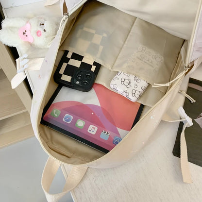 Girl Color Travel School Bag Women Nylon Student Backpack Trendy Ladies Leisure Book Bags Female Laptop College Backpack Fashion