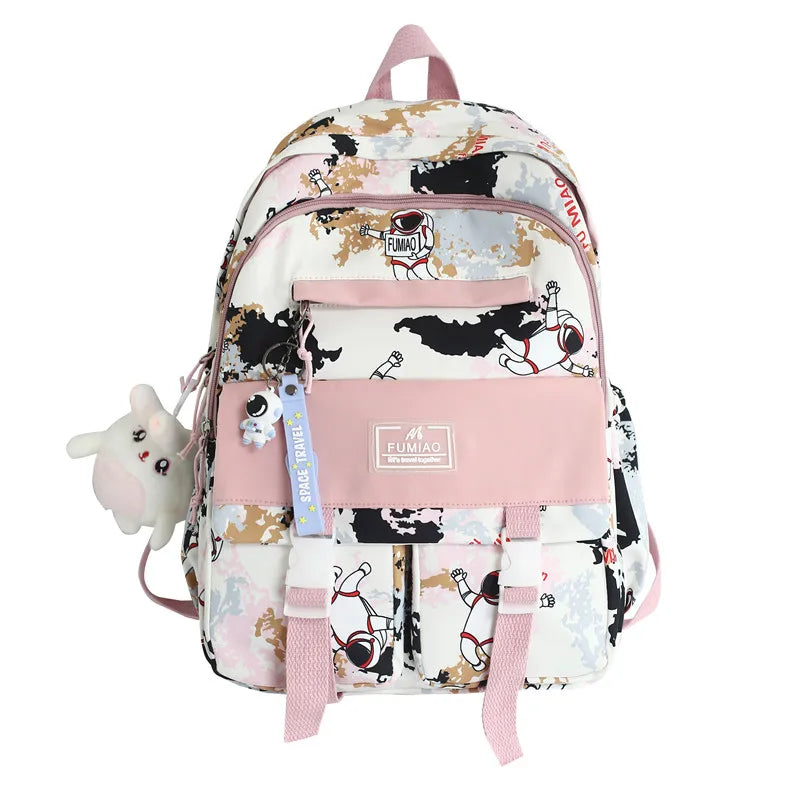 Girl Cool Camouflage Cartoon Travel Bag Fashion Ladies Graffiti Laptop Backpack Women Kawaii Bag Trendy Female College Backpacks