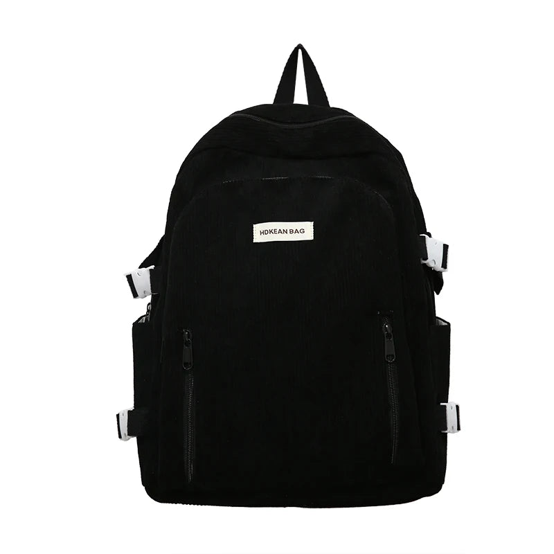 Girl Corduroy White Leisure College Backpack Female Cute University Backpack Women Laptop School Bag Fashion Lady Travel BookBag