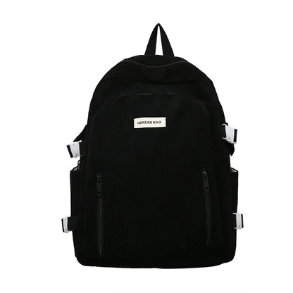 Girl Corduroy White Leisure College Backpack Female Cute University Backpack Women Laptop School Bag Fashion Lady Travel BookBag