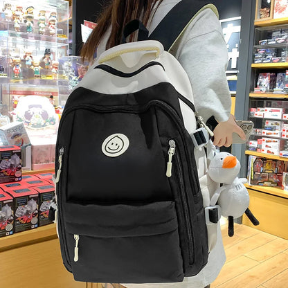 Girl Cute Red Travel School Bag Lady Leisure Trendy Women Nylon Laptop Book Bag Fashion Female Cool Student College Backpack New