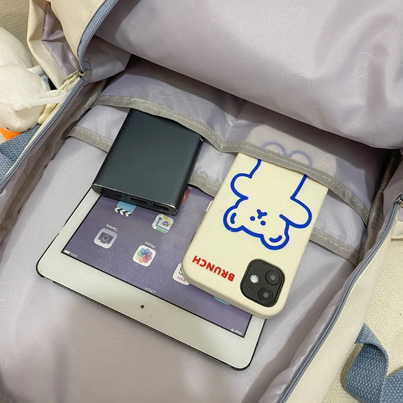 Girl Cute Red Travel School Bag Lady Leisure Trendy Women Nylon Laptop Book Bag Fashion Female Cool Student College Backpack New