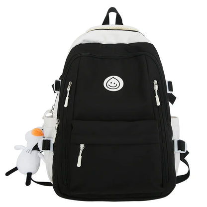 Girl Cute Red Travel School Bag Lady Leisure Trendy Women Nylon Laptop Book Bag Fashion Female Cool Student College Backpack New