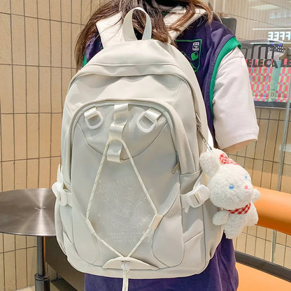 Girl Embroidery Kawaii Nylon Leisure School Backpack Lady Cute Fashion Female Travel College Backpack Cool Women Laptop Book Bag