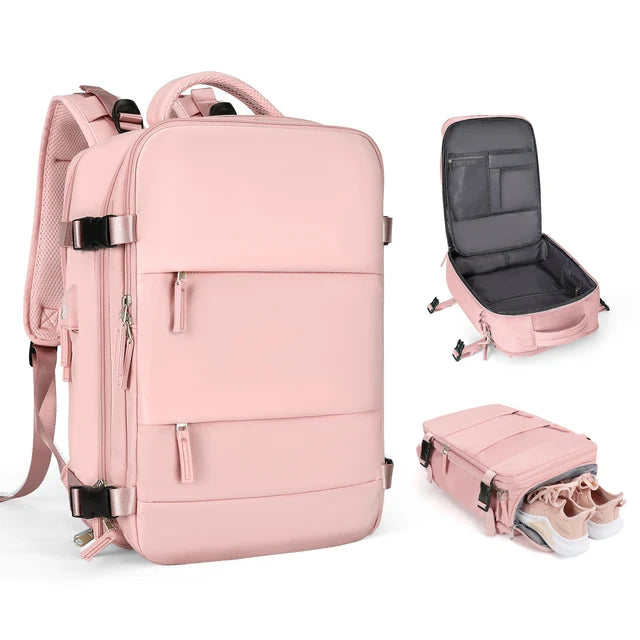 Girl Extendible Travel Backpack Unisex Laptop Bag Women Large Luggage Bags Men's Students Business Trip USB Charge Mochila