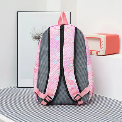 Girl Flower Printed Primary Junior High University  Bookbag Lunch Bag Pencil Case 3pcs Backpack Sets Youth School Backpacks